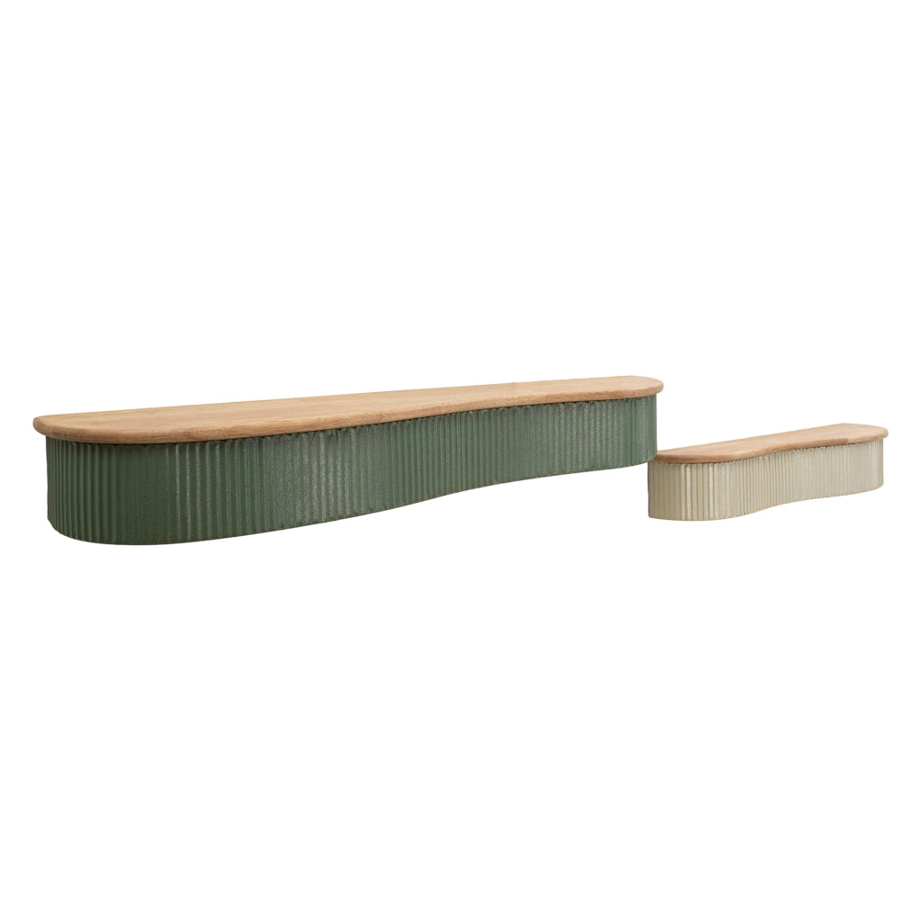 Fabalela, Mensola 2 Ripiani, 15x20x89h cm Verde