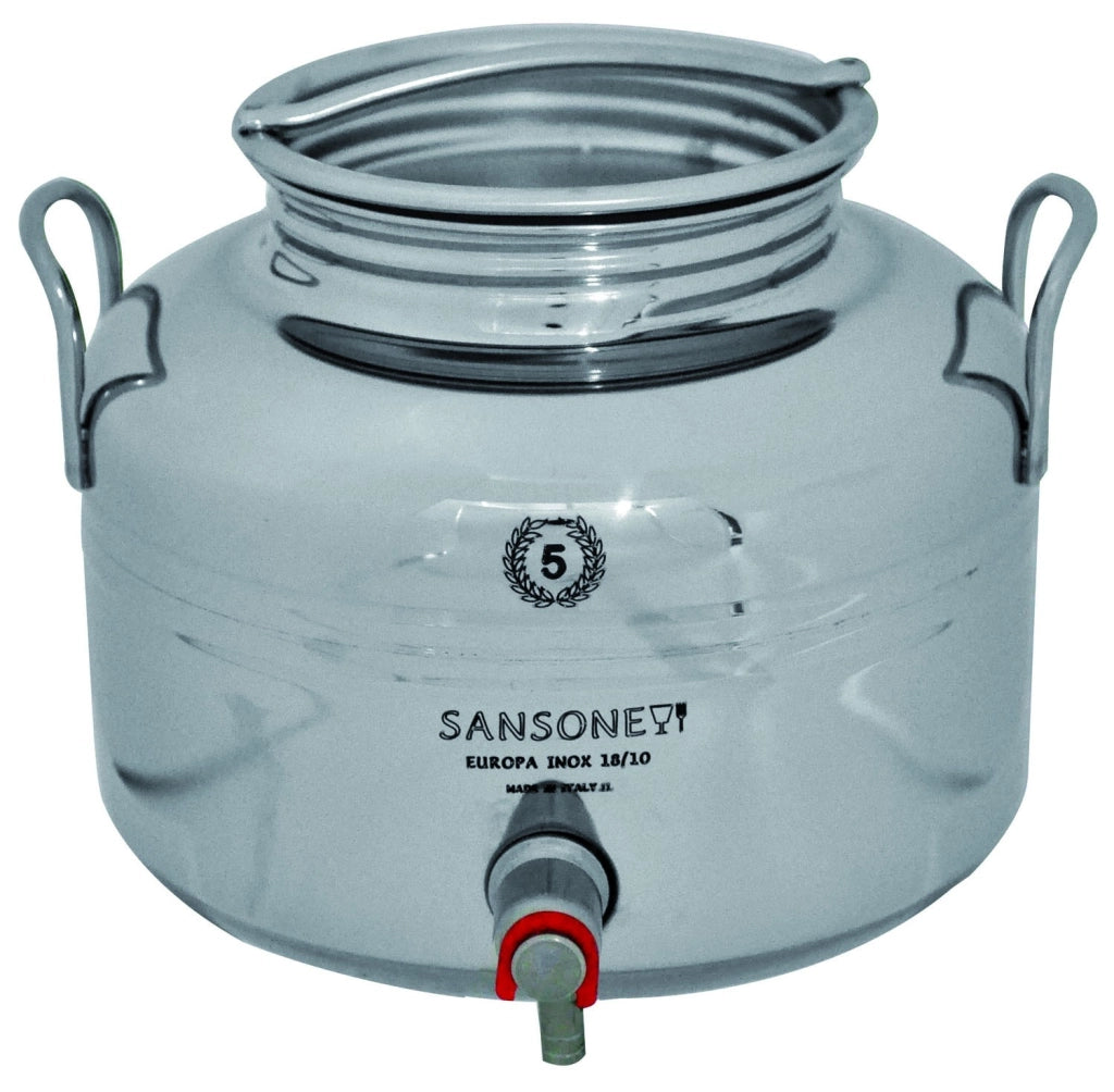 BIDONE FUSTO CONTENITORE IN ACCIAIO INOX SANSONE LT. 5