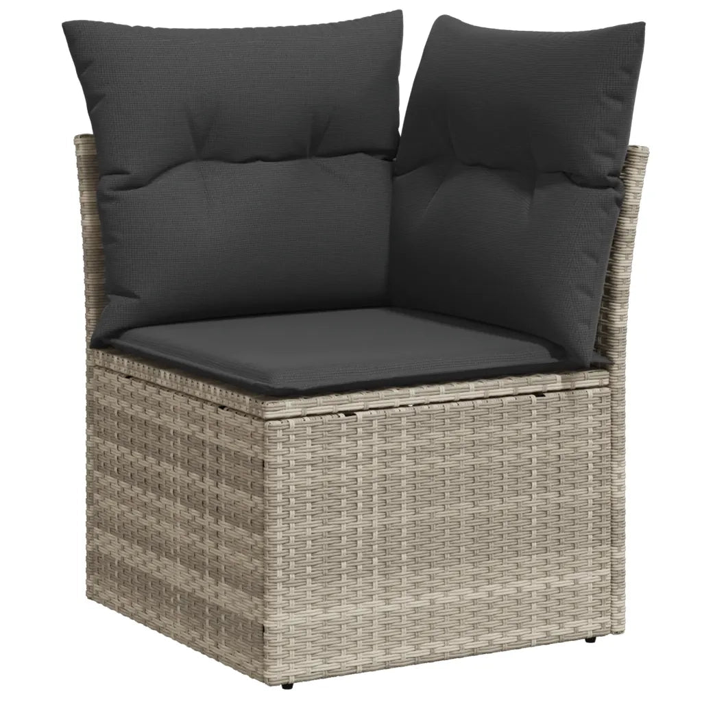 Set Divano da Giardino 6pz con Cuscini Grigio Chiaro Polyrattan 3266582