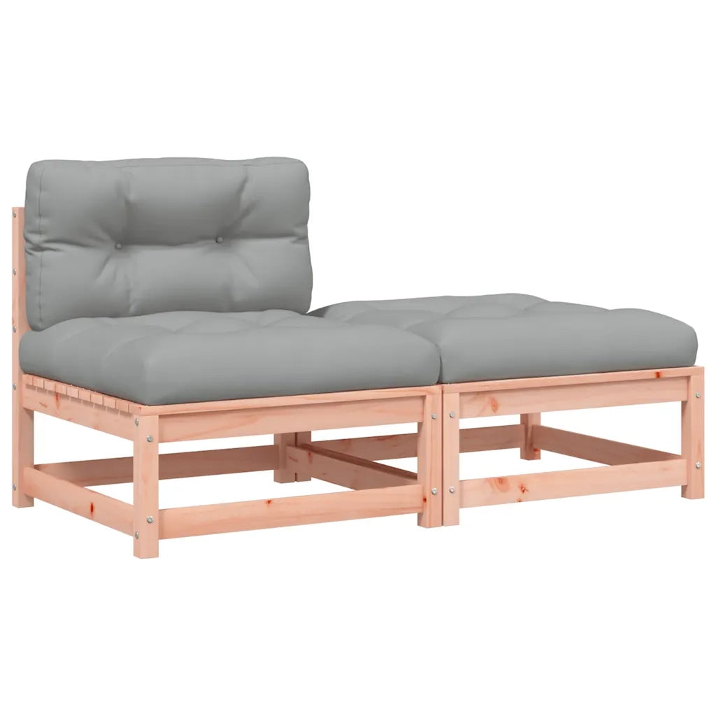 Divano da Giardino Senza Braccioli con Cuscini e Poggiapiedi-Sofa da Giardino-Divano da esterno 717739