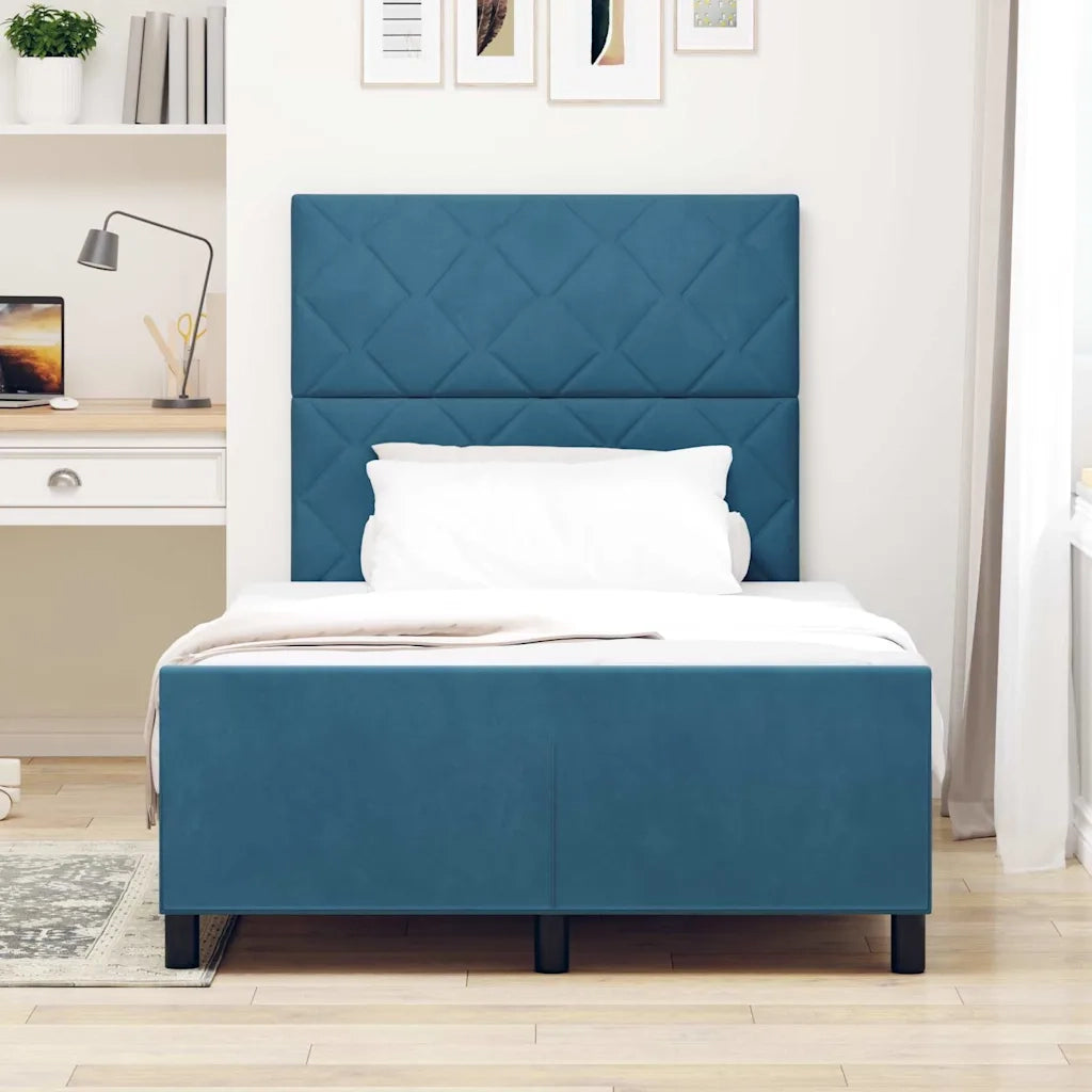Letto a molle con testiera Blu Scuro 120 x 190 cm Velluto 3344997