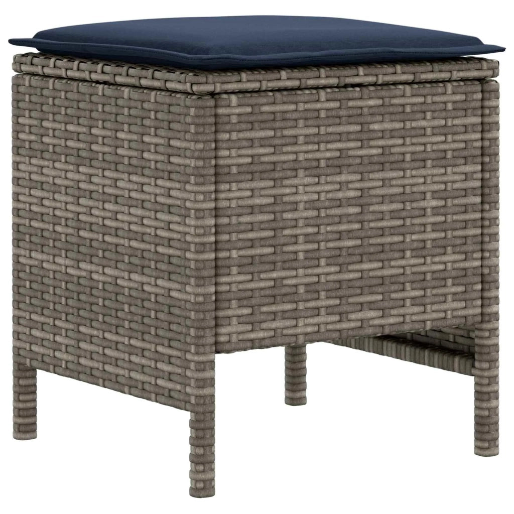Set di Mobili con cuscino 8 pcs Grigio e Blu Navy Rattan in PE 3422200