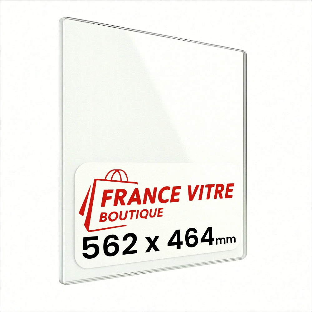562 x 464 x 4 mm - Vetro per stufa a legna - vetro camino di ricambio - vetro per caminetto resistente al fuoco - France Vitre