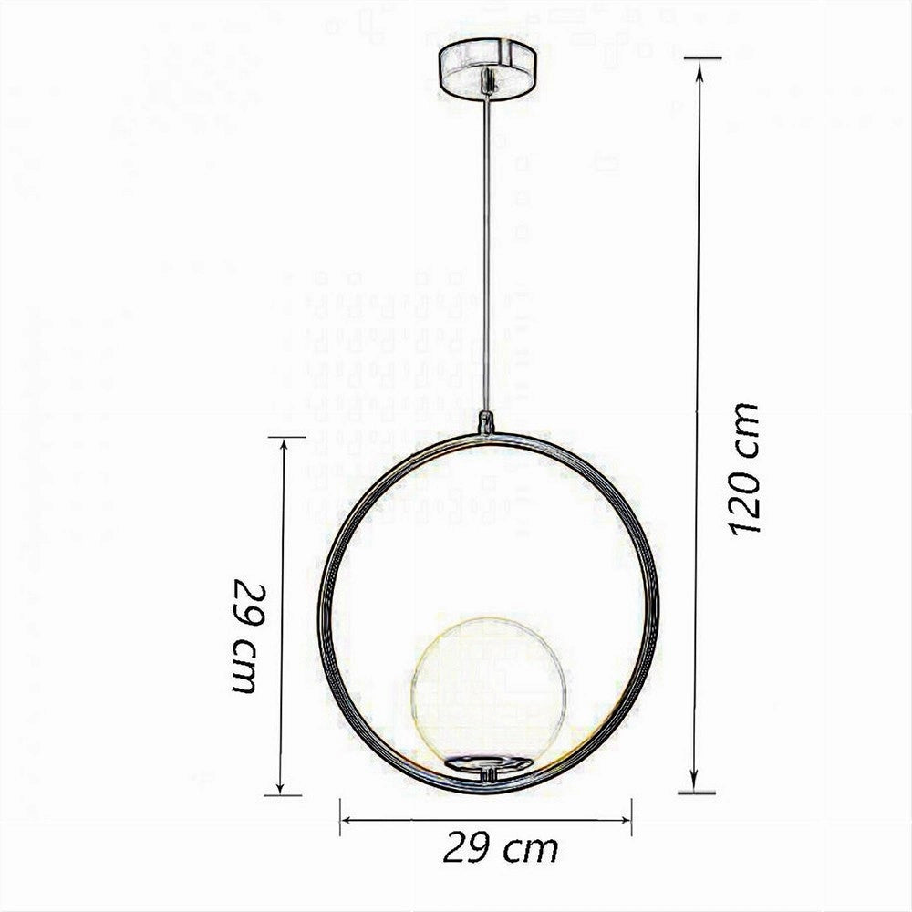 Trade Shop - Lampadario A Sospensione Minimalista Lampada Metallo Bronzo Con Sfera Vetro G9 A97 -
