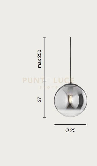 SOSPENSIONE BALU 3-FUME' 1 LUCE ATTACCO E27 D.25CM L.27CM