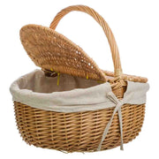 Cesto in vimini marrone foderato 41x32x19/15/37h