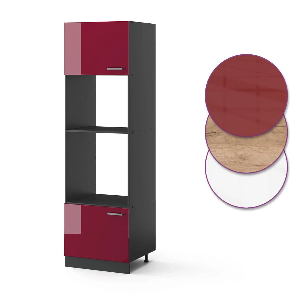Vicco Mobile cucina microonde Rosso lucido 60 cm