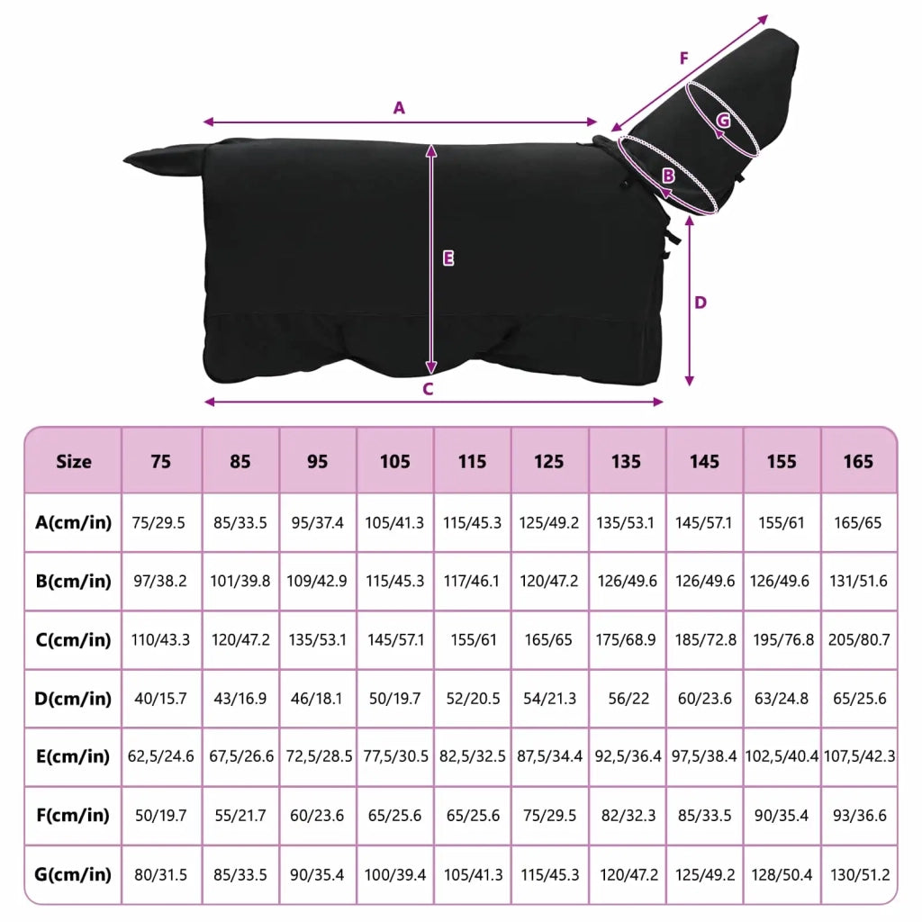 Coperta per Cavalli Nero 165 cm Poliestere 42013306