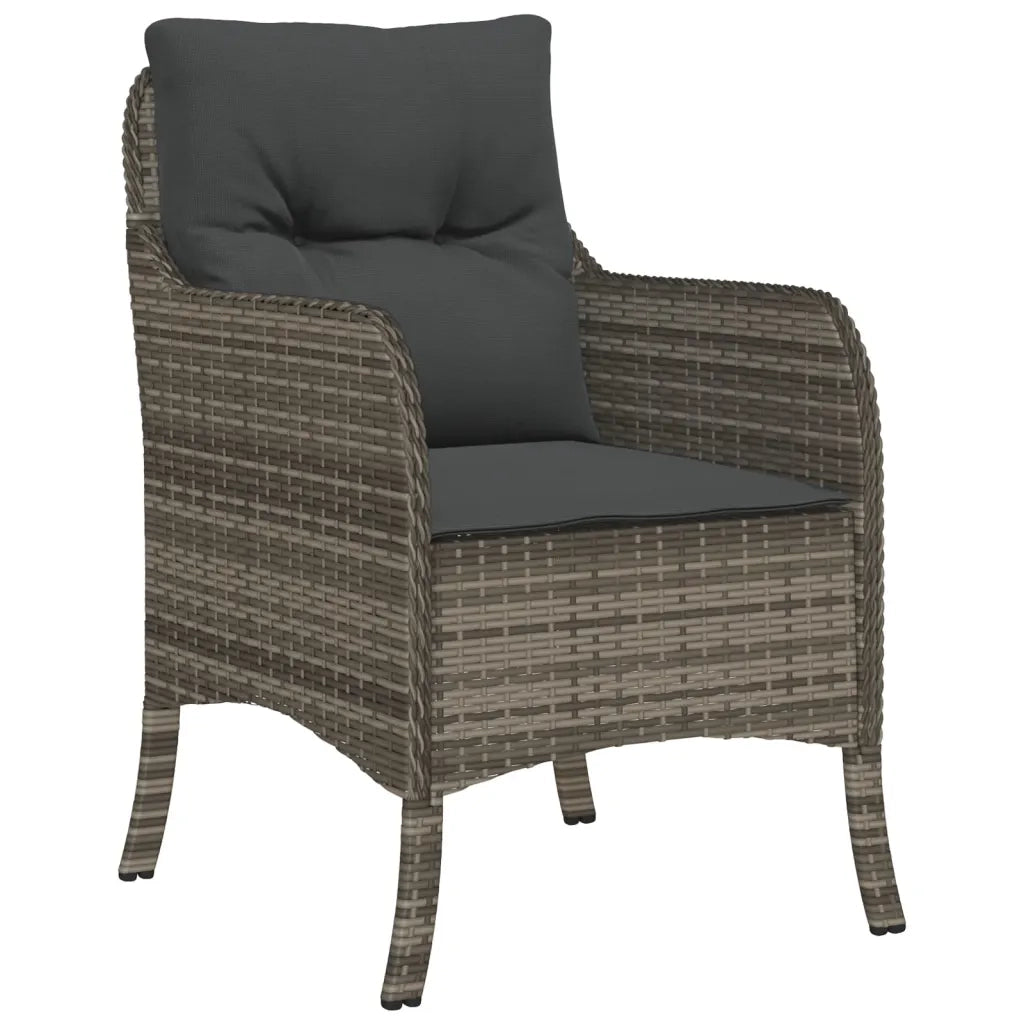Set da Pranzo da Giardino 5 pz con Cuscini in Polyrattan Grigio 3211950