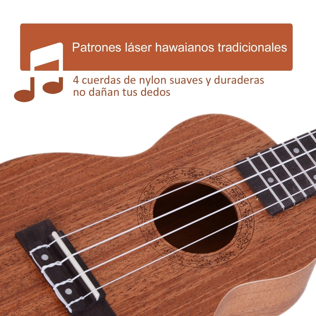 Ukulele Soprano per Principianti ¨C Minimal ¨C 53x17,5x6,2cm Legno