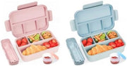 Set di 2 contenitori per il pranzo riciclabili con 4 compartimenti - Ercolino e compatibile con il microonde