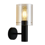 Applique Italux Sardo moderna nera ambra E27 1 luce