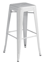 Sgabello Impilabile Lamiera  4 Pz Colore: Avorio