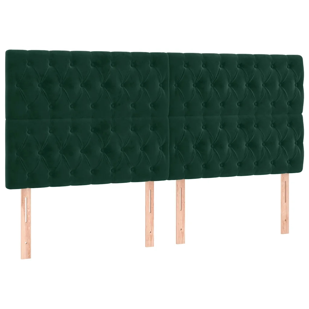 Testiera | Testata Verde Scuro 200x7x118/128 cm Velluto