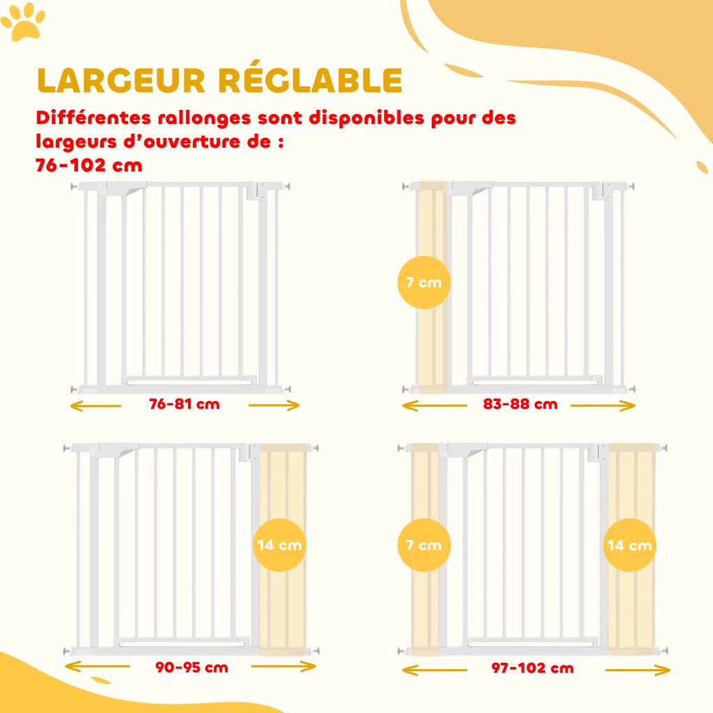 Barriera di sicurezza per bambini e cani ¨C zephmum ¨C 76-102 cm bianco