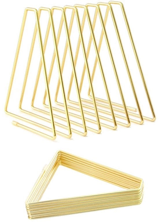 Supporto per documenti adattabile - triangolare - metallico - oro - hanger per libri - spaziale - mensola per libri