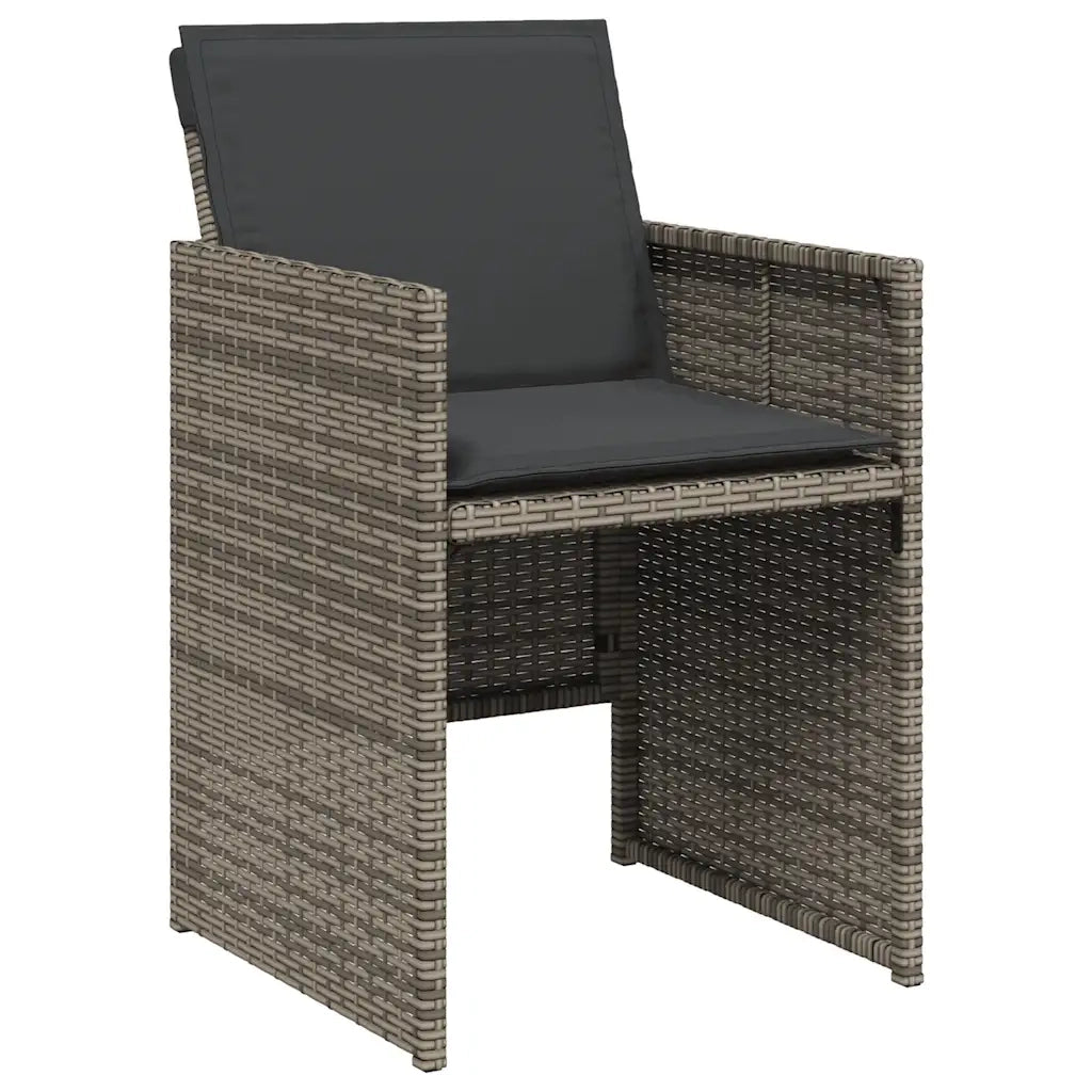 Set da Pranzo da Giardino 5 pz con Cuscini in Polyrattan Grigio 365086