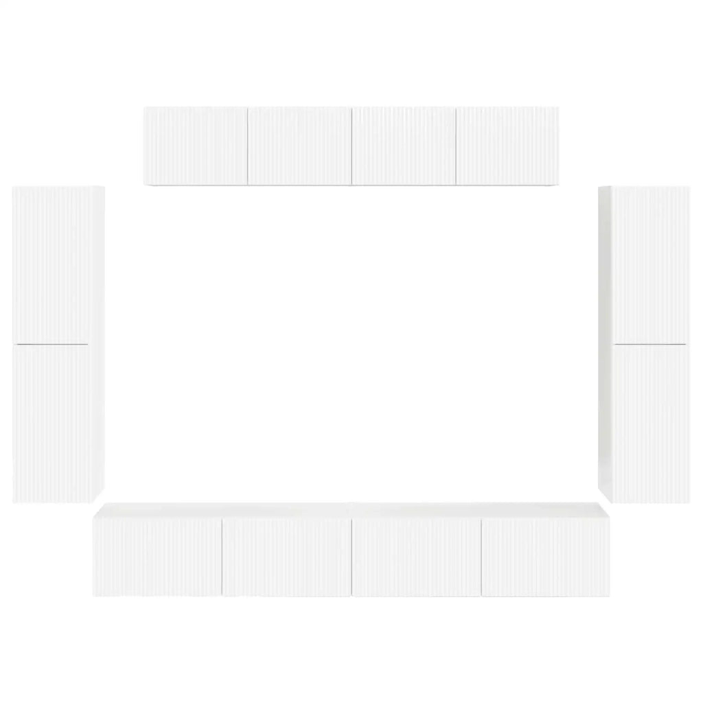 Mobile TV 8 pcs Bianco Lucido 3409145