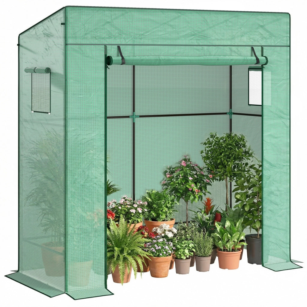 Serra da giardino murale ¨C Minimal ¨C grigio, bache PE, 196x77x197 cm