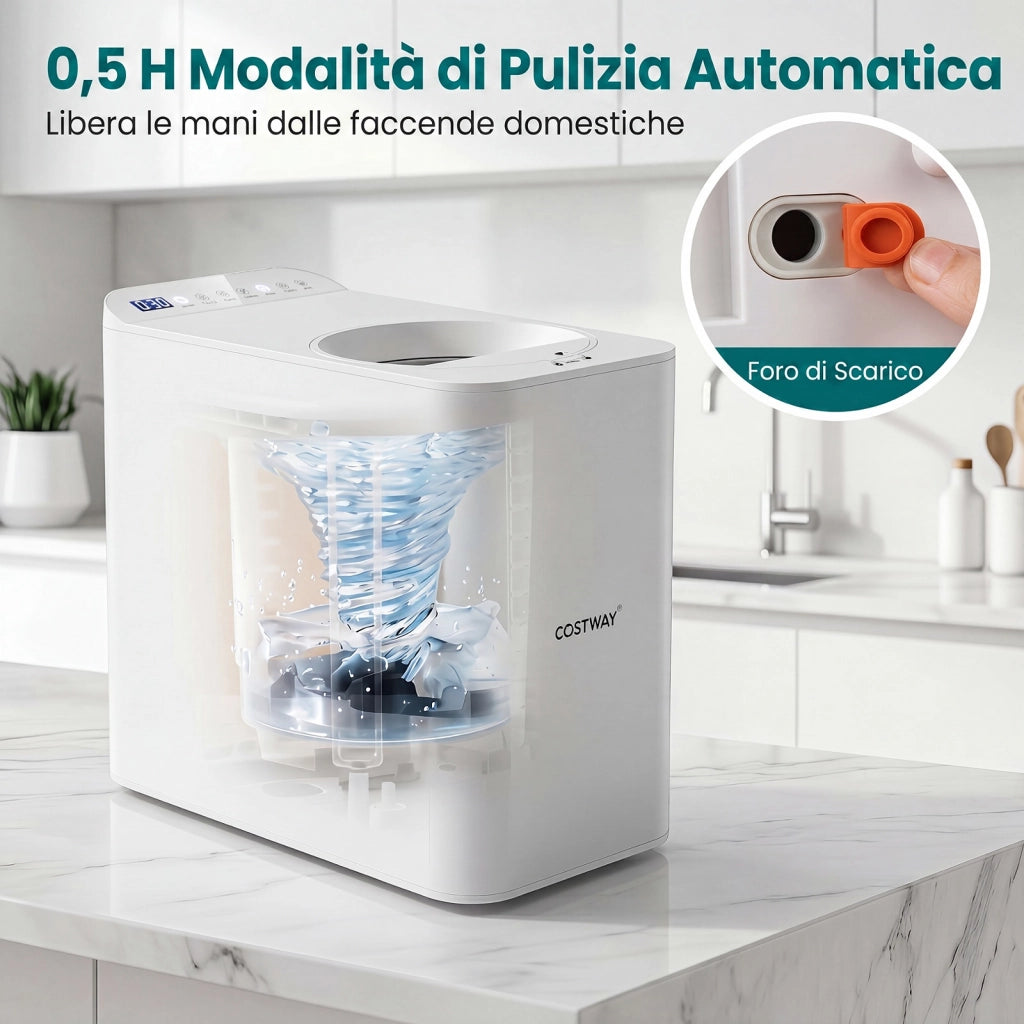 Compostiera elettrica da cucina 3 L asciugatura macinatura raffreddamento, Bidone per rifiuti organici con timer filtro e finestra visibile