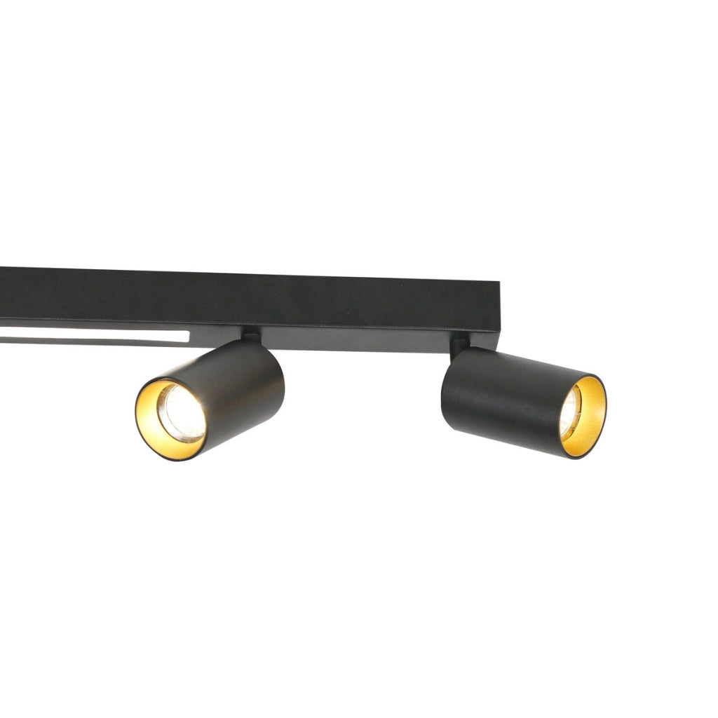 Plafoniera Perugia 4xGU10+1 LED nero/oro Light Prestige
