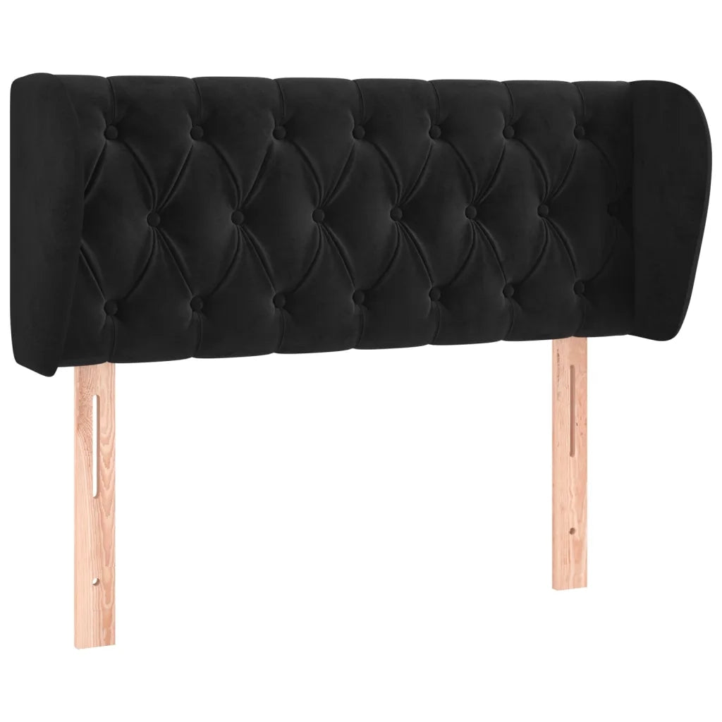 Testiera ad Orecchio-Testata con Orecchie Nera 93x23x78/88 cm in Velluto 462592