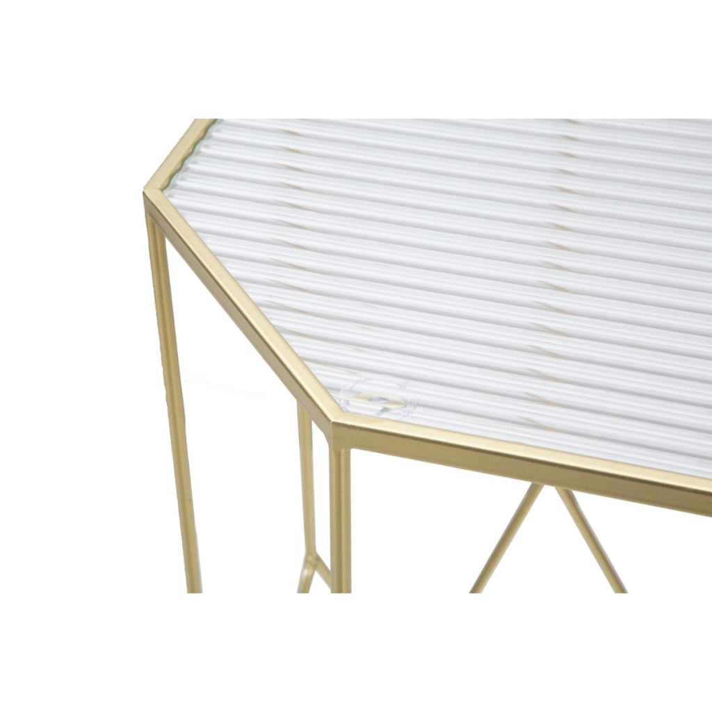 Set di Tavolini VKH598, Oro, Metallo, 50x46x100 cm