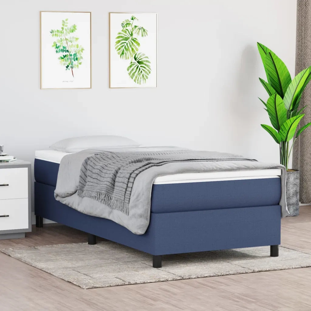 Struttura Letto a Rete a Molle Blu 80x200 cm in Tessuto 3120820