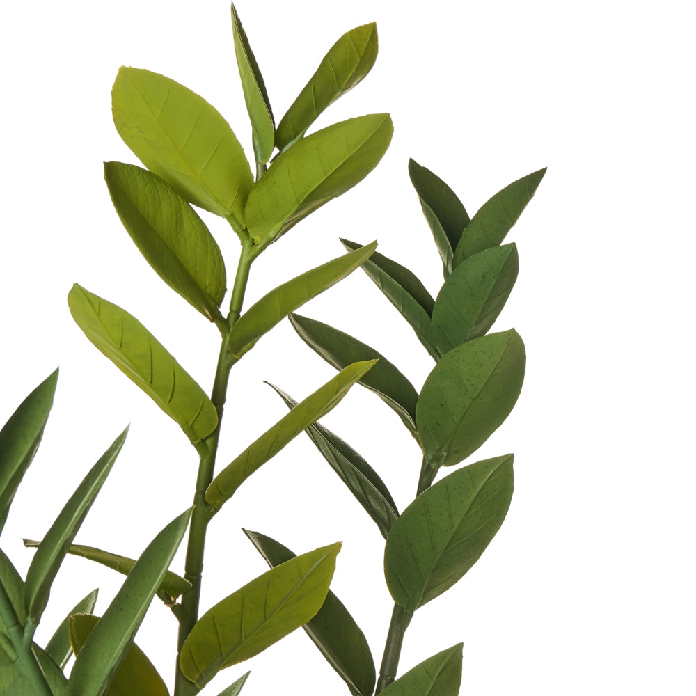 Pianta artificiale in vaso Zamiifolia Materiale sintetico verde e nero 76 cm Accessorio decorativo per interni