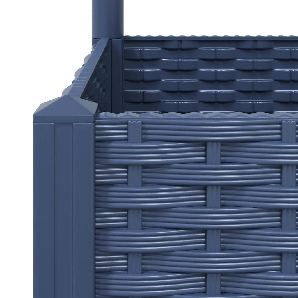 Fioriera | Cassetta per fiori | Vaso Giardino e Graticcio Grigio Blu 120x120x121,5 cm PP