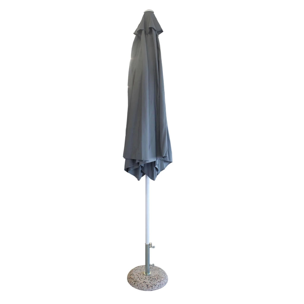 Ombrellone da giardino Ø 3 con telo in poliestere Grigio palo Bianco antivento mod. Poly Eco