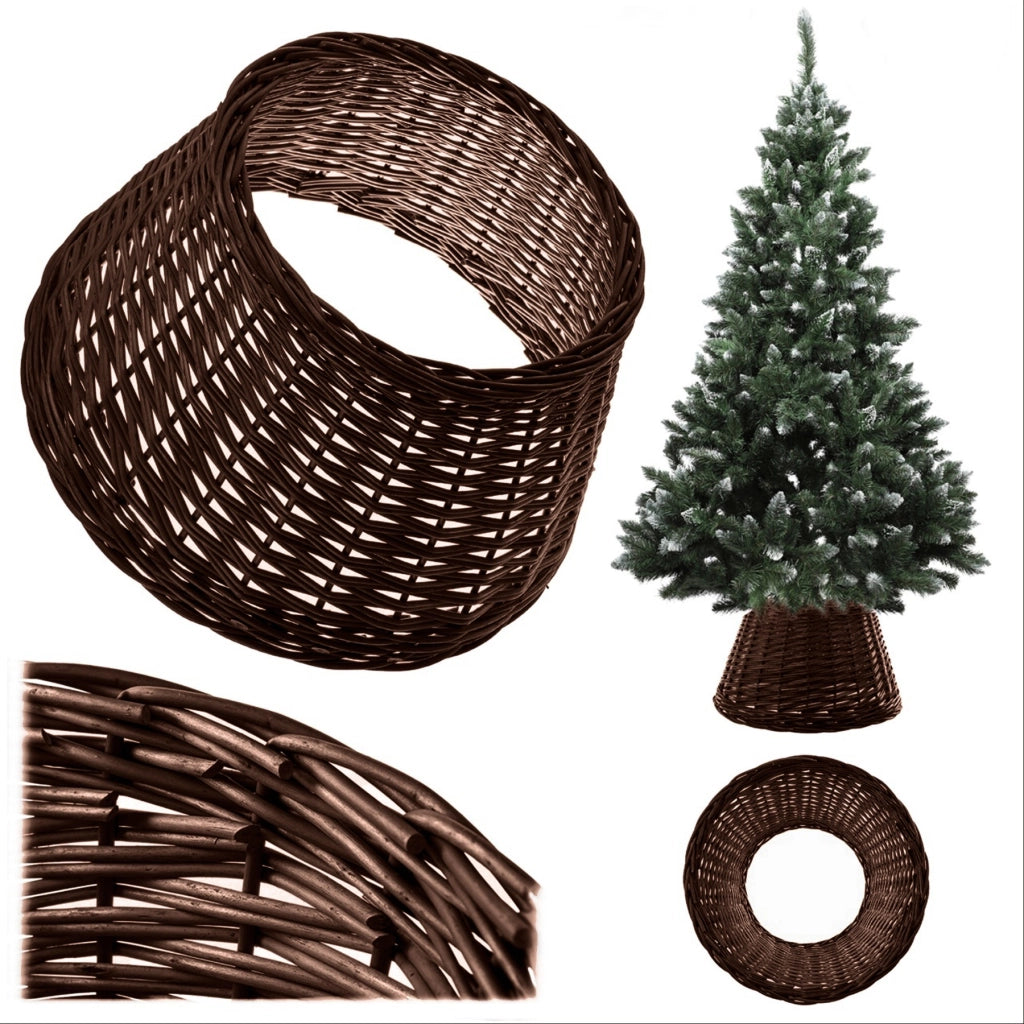 Copertura in vimini KADAX per supporto albero di Natale 55 cm, colore marrone.