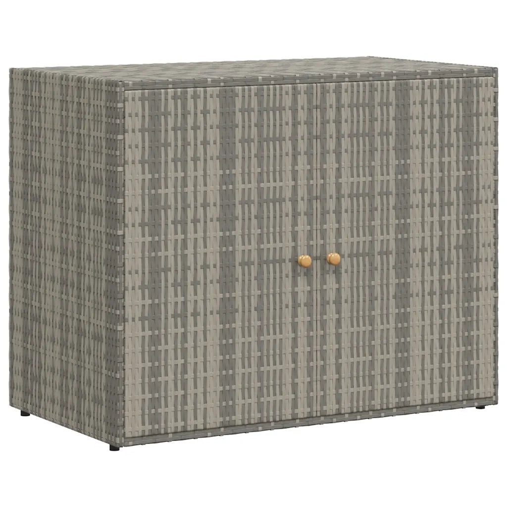 Mobile Portaoggetti da Giardino Grigio 100x55,5x80cm Polyrattan 319869