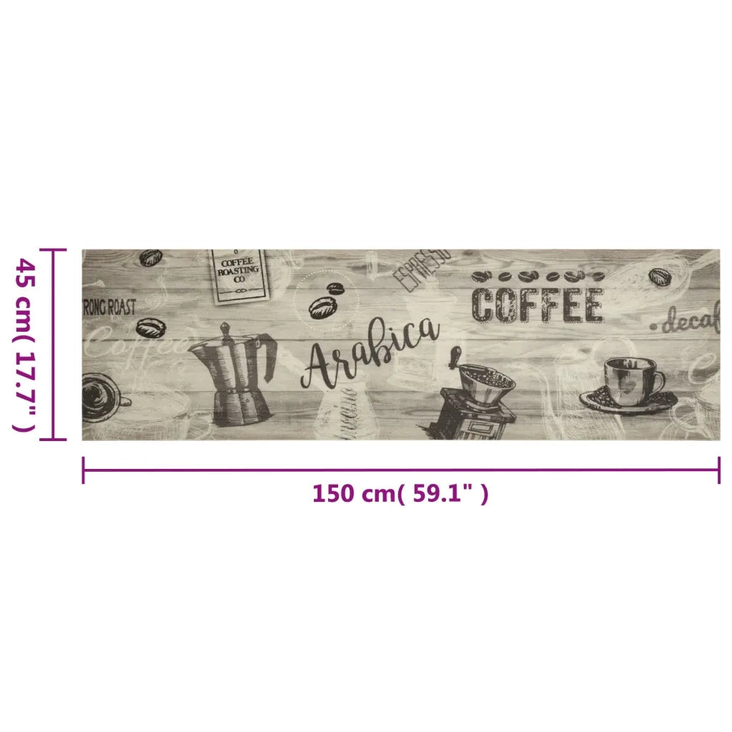 Tappeto da Cucina Lavabile-Tappetino da Cucina Grigio Caff¨¨ 45x150 cm in Velluto