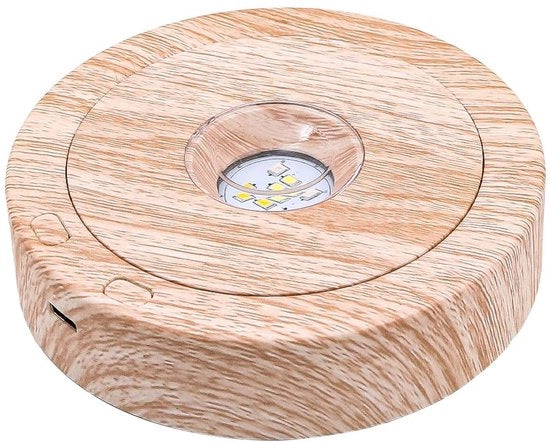 Supporto per Display Rotativo con Base - LED con 8 Modelli di Luce - Materiale in Plastica - Adatto per Boccioli di Cristallo - Peso 140 g - Supporto per Display Standaard