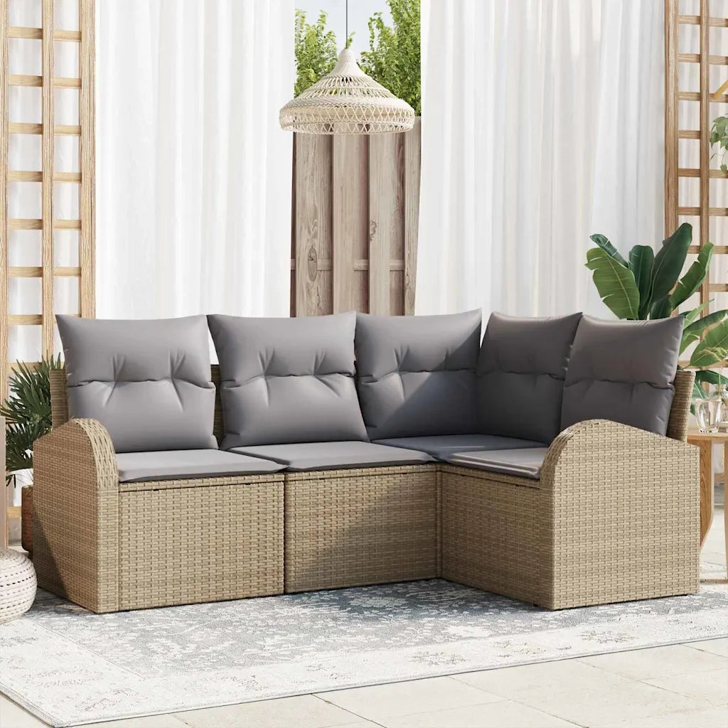 Set Divano da Giardino Beige polyrattan 3346020