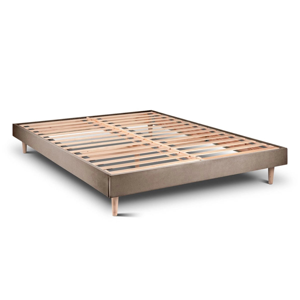 Letto 150x190 cm con testata imbottita - Tessuto velluto