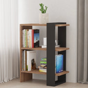 Biblioteca Netro, Libreria 3 Ripiani, 52x25x70h cm Marrone Noce