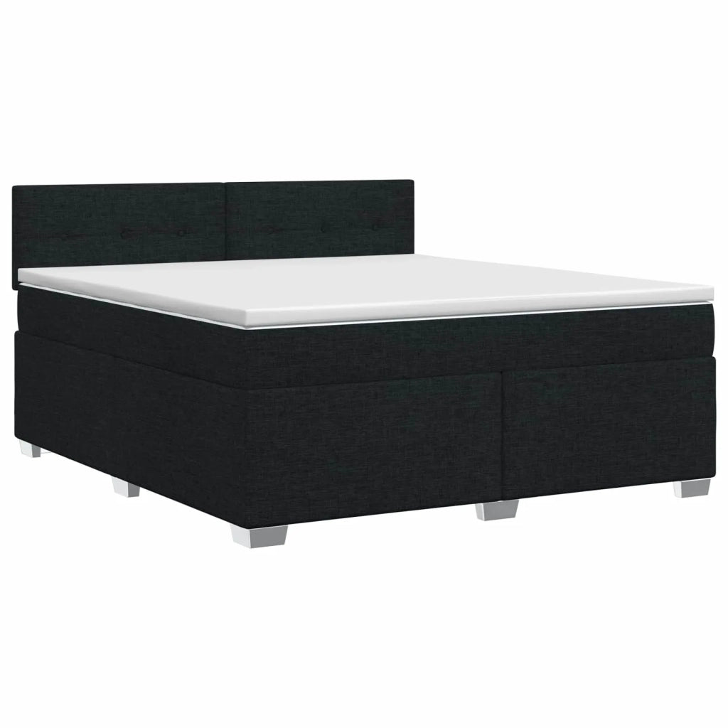 Letto box spring con materasso Nero 160 x 200 cm Tessuto 3450518