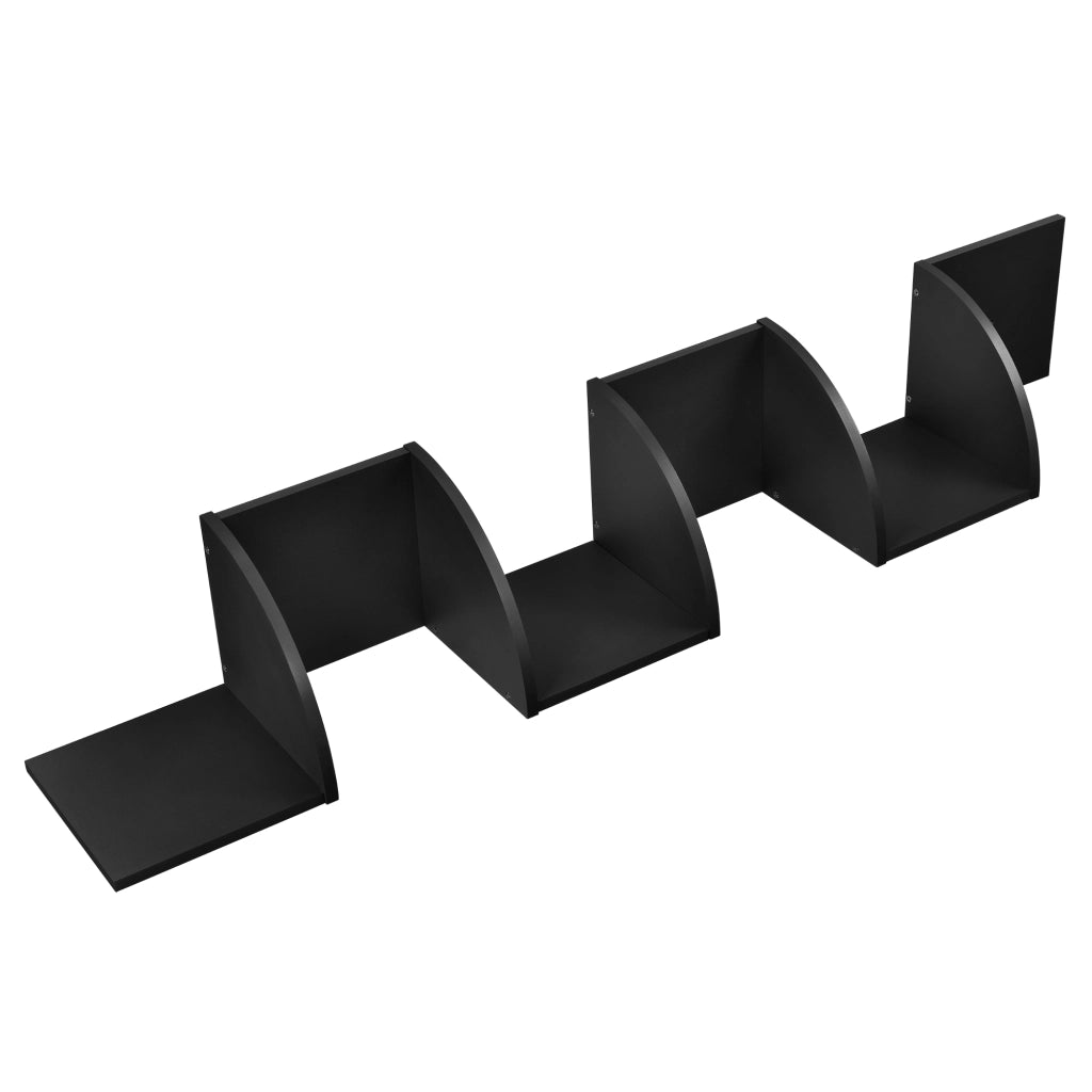 Scaffale Angolare da Parete Lysaker Design Zigzag con 5 Ripiani - Nero [en.casa]