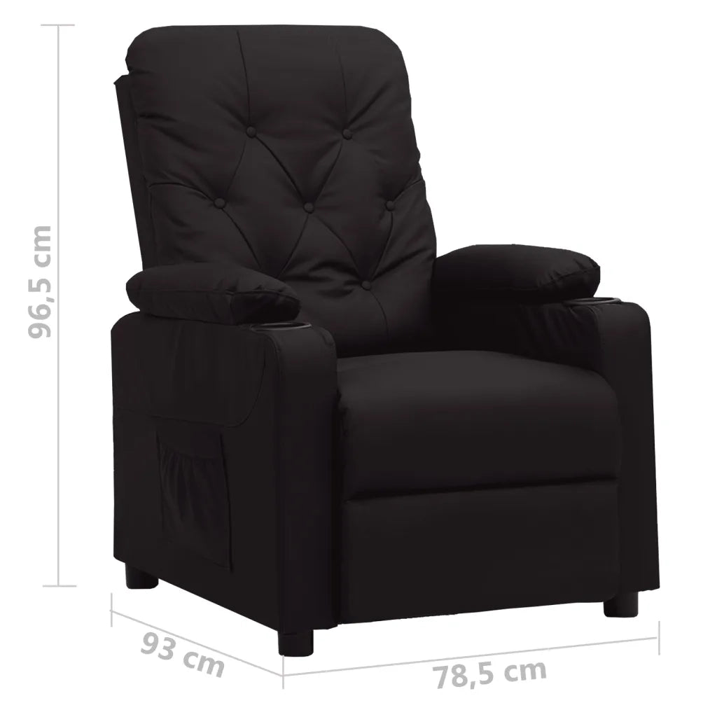 Poltrona | Sedia Relax Reclinabile Nera in Similpelle