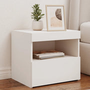 Comodini con Luci LED 2pz Bianchi 50x40x45 cm 836764