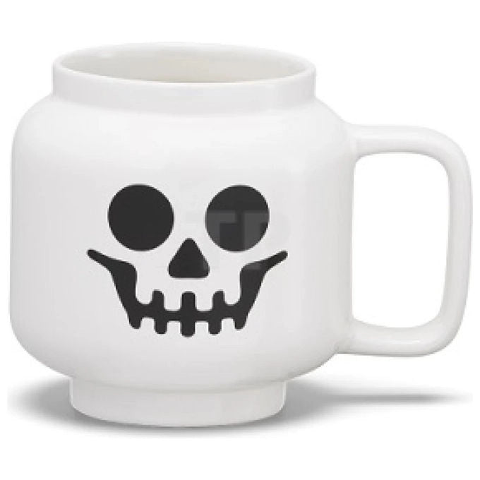 Lego tazza in ceramica minifigure scheletro bianco, 255 ml, lavastoviglie e microonde, serie iconic