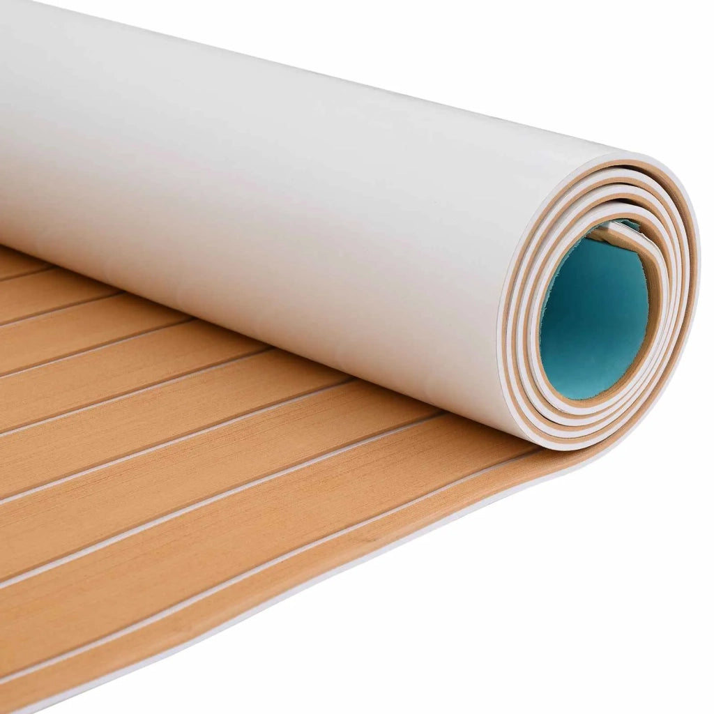 Tappetino per Barche Rigato Marrone e bianco 240 x 90 cm EVA 42046769