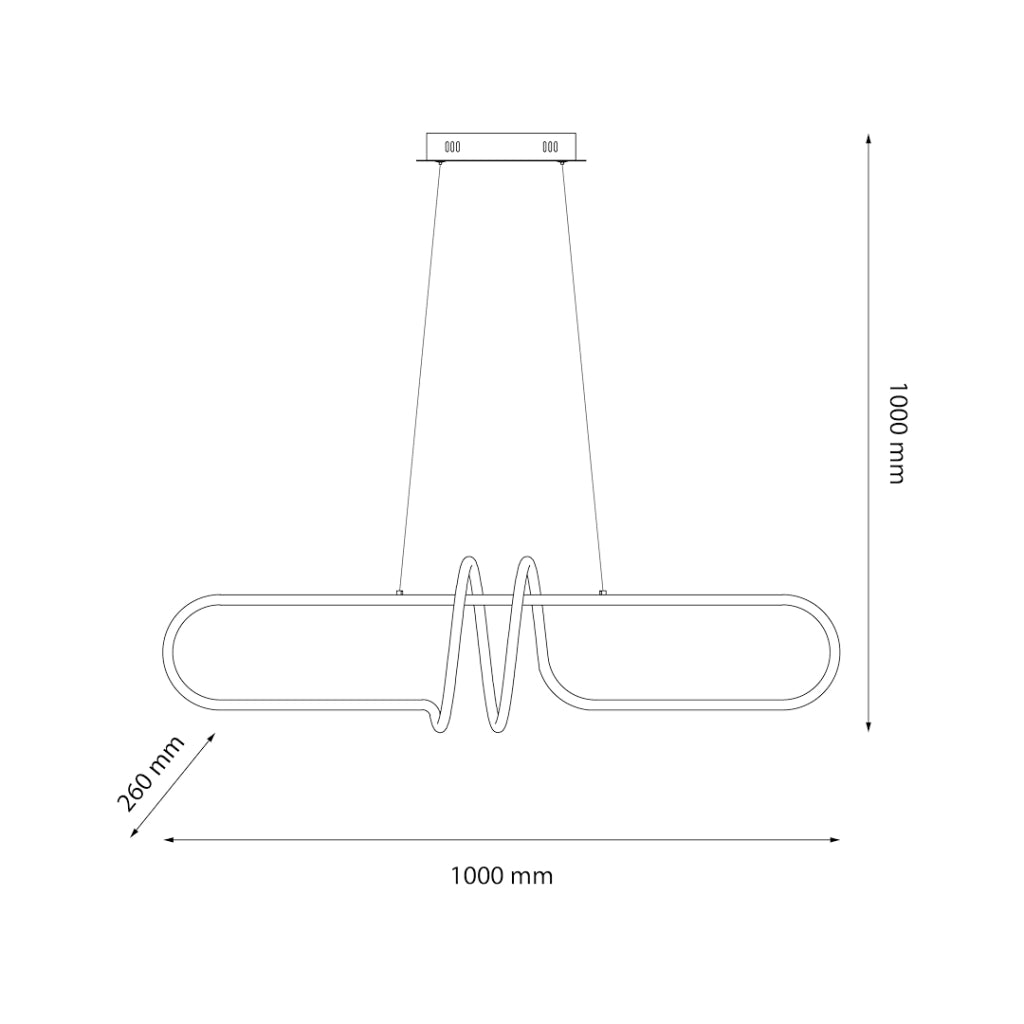 Lampada sospesa Vertigo nera LED 54W 4000K Milagro