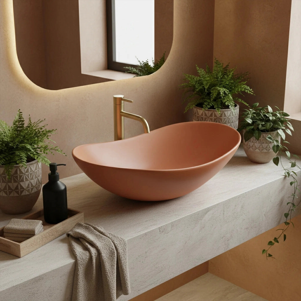 Lavabo Da Appoggio Rea Royal Cinnamon Matt