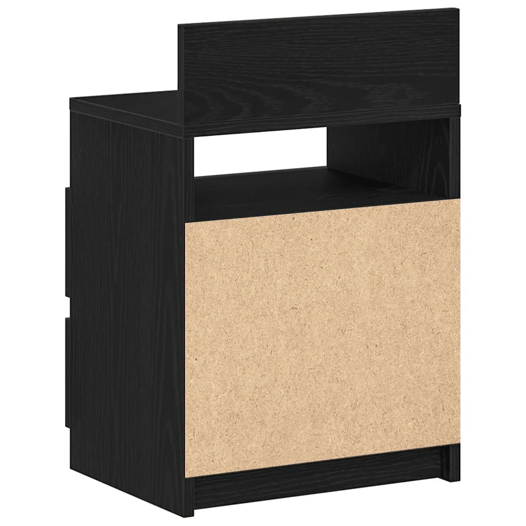 Comodini 2 pz con 2 Cassetti Neri 40x33x60 cm 858563