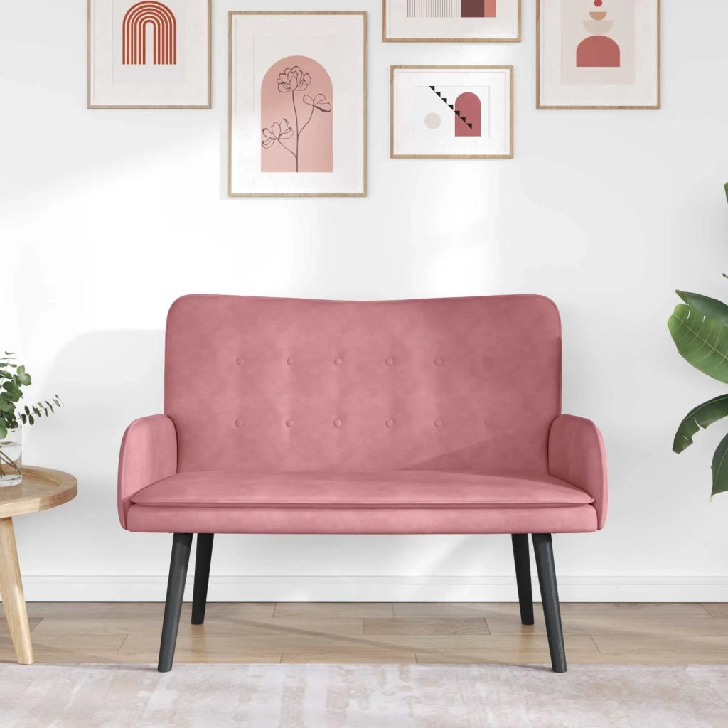 Sofa a Due Posti Rosa 115 x 61 x 87 cm Velluto 42028916