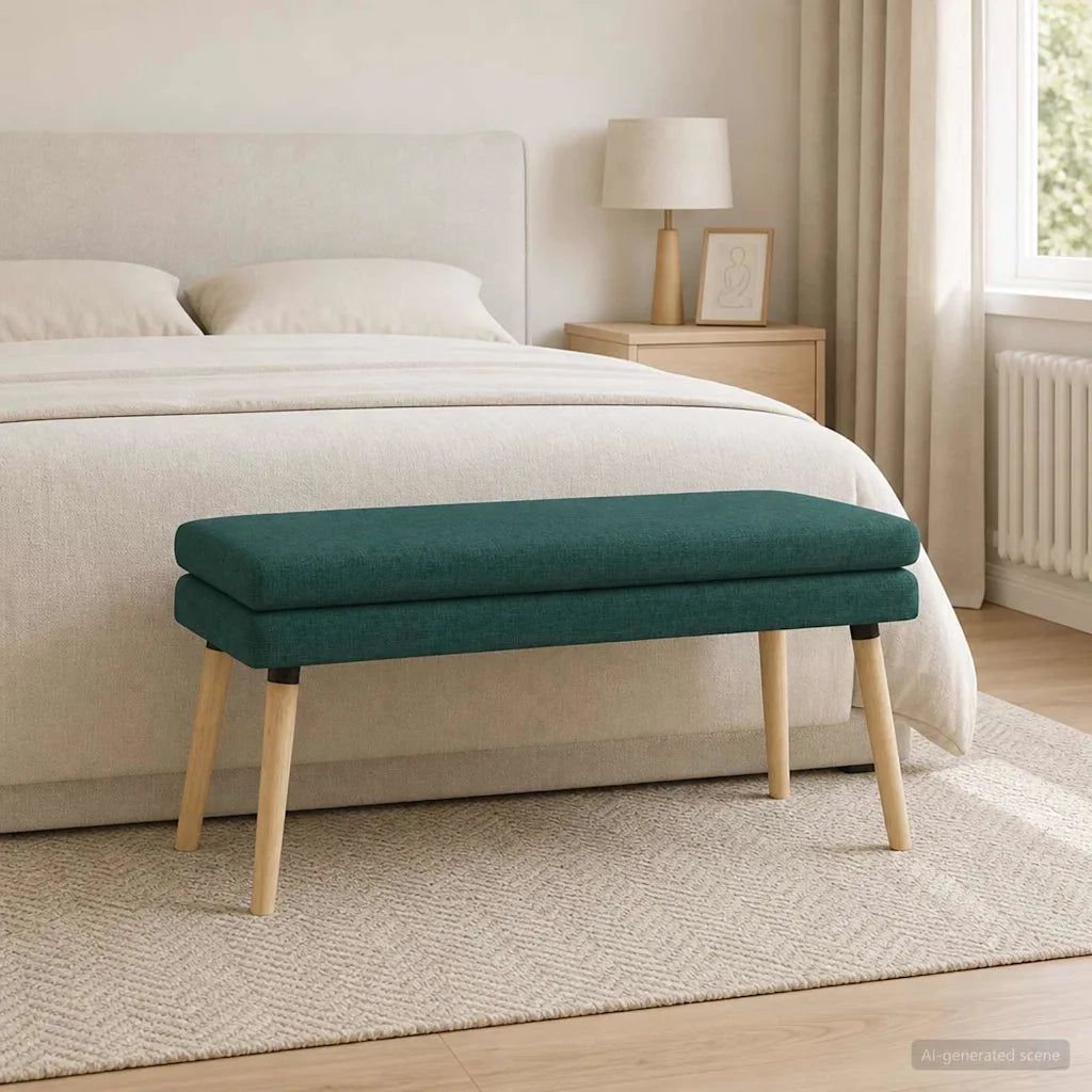 Panchina a doppio strato Verde Scuro 110 x 40 x 47 cm Tessuto 42038450