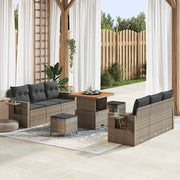 Set Divano da Giardino con cuscino 9 pcs Grigio polyrattan 3361698